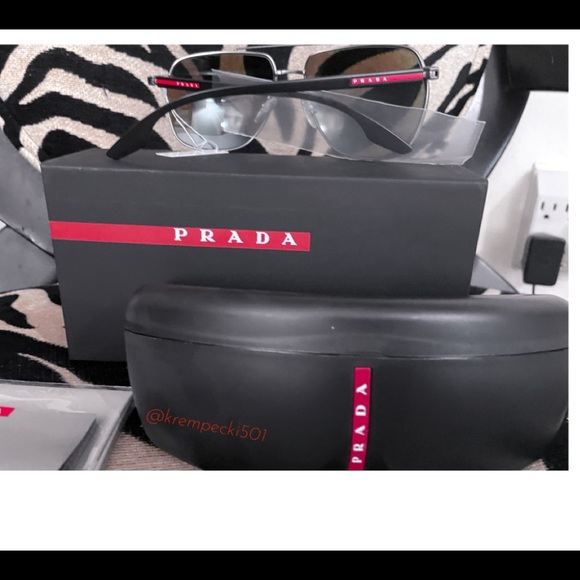 PRADA unisex mirrored blue auth/new sunglasses - Picture 8 of 10